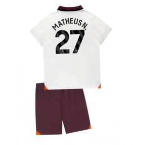 Manchester City Matheus Nunes #27 Borta Kläder Barn 2023-24 Kortärmad (+ Korta byxor)